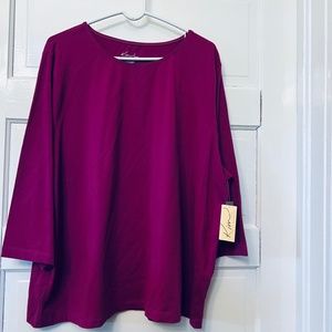 Kim Rogers Fuchsia Tunic 3X NWT